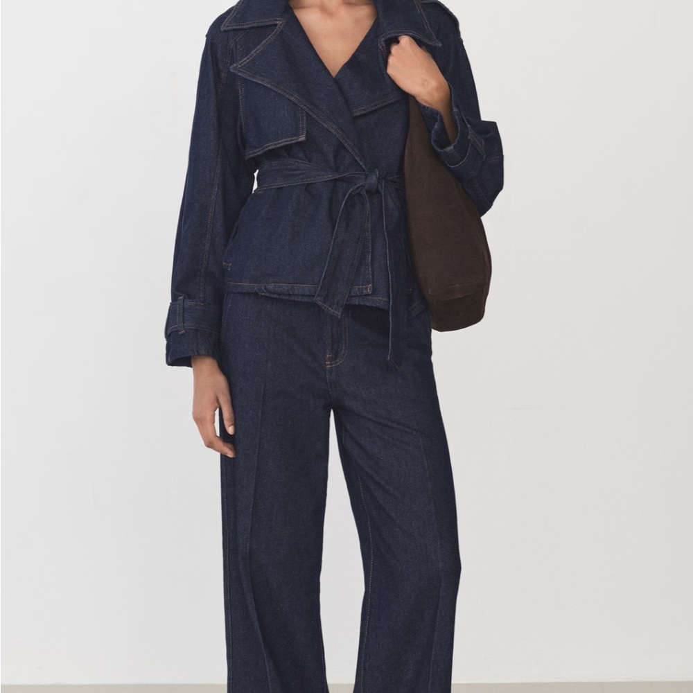 Mango Dark Blue Flare & Wide Leg Jeans